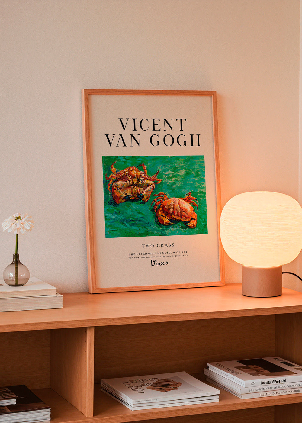 Two Crabs av Van Gogh — Krabbor på grön bakgrund