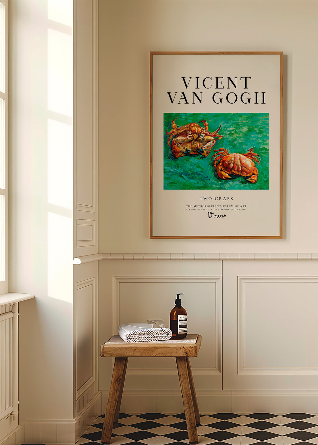 Two Crabs av Van Gogh — Krabbor på grön bakgrund