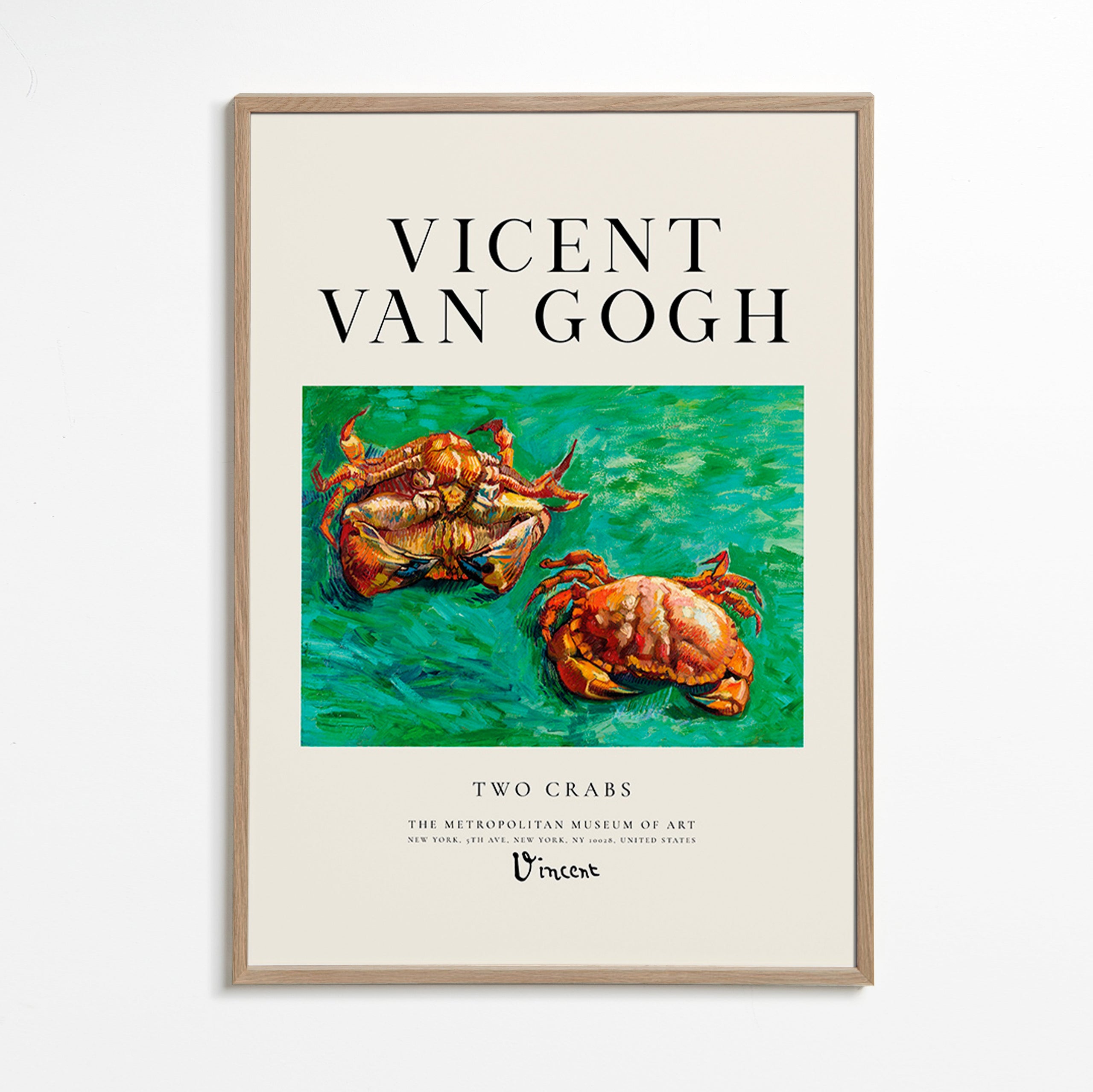 Two Crabs av Van Gogh — Krabbor på grön bakgrund