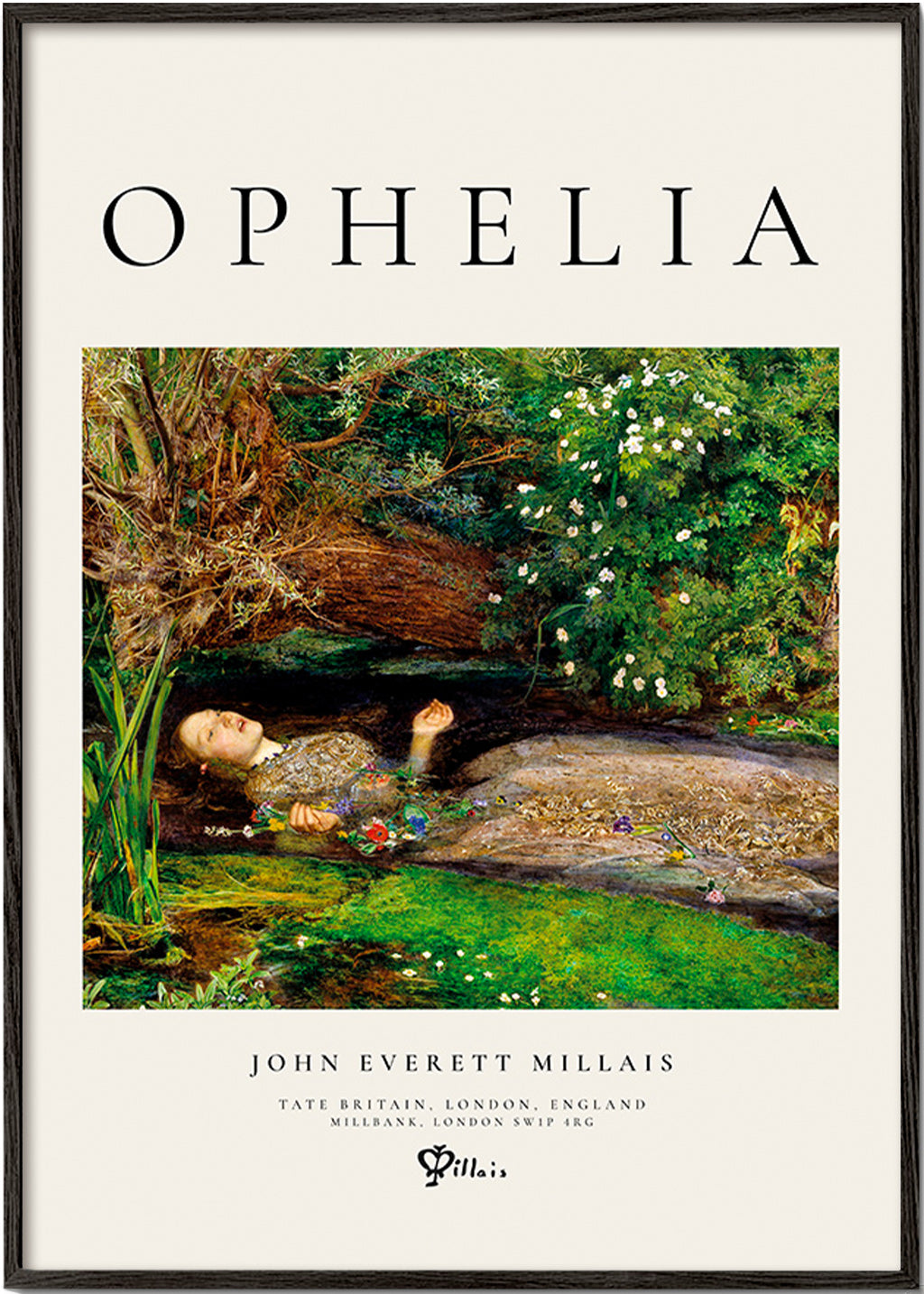 Botanisk poster Ophelia vid bäcken