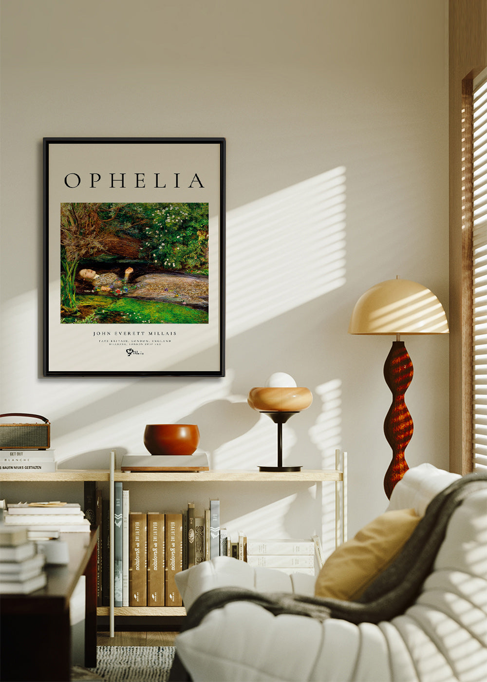 Botanisk poster Ophelia vid bäcken