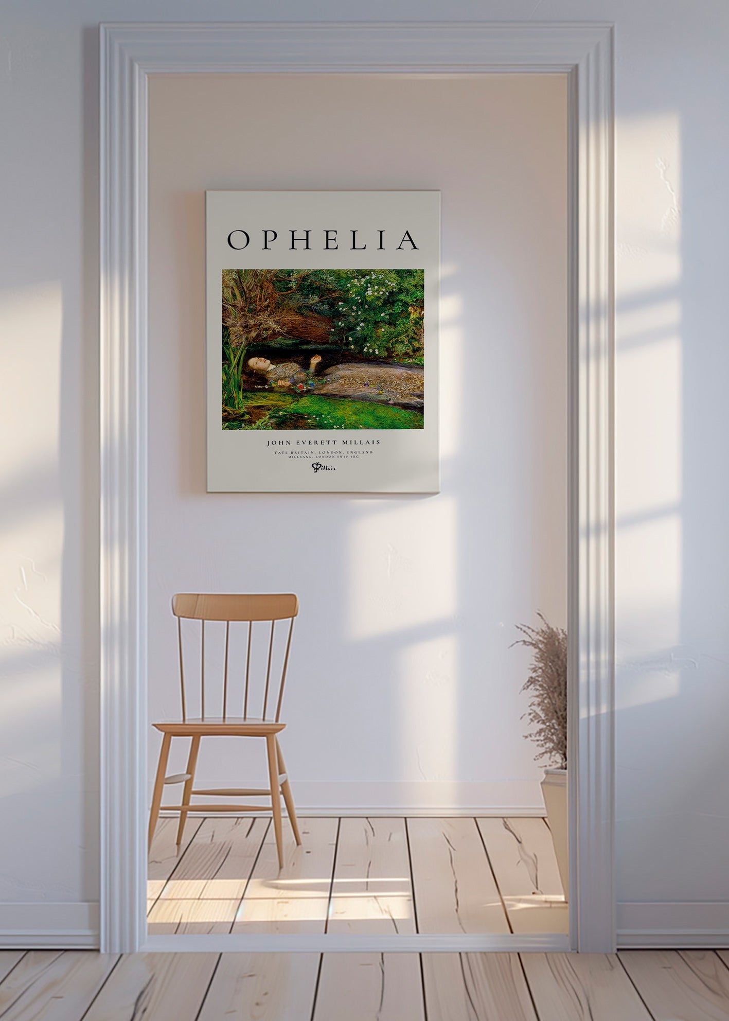 Botanisk poster Ophelia vid bäcken
