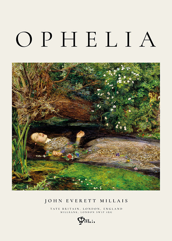 Botanisk poster Ophelia vid bäcken