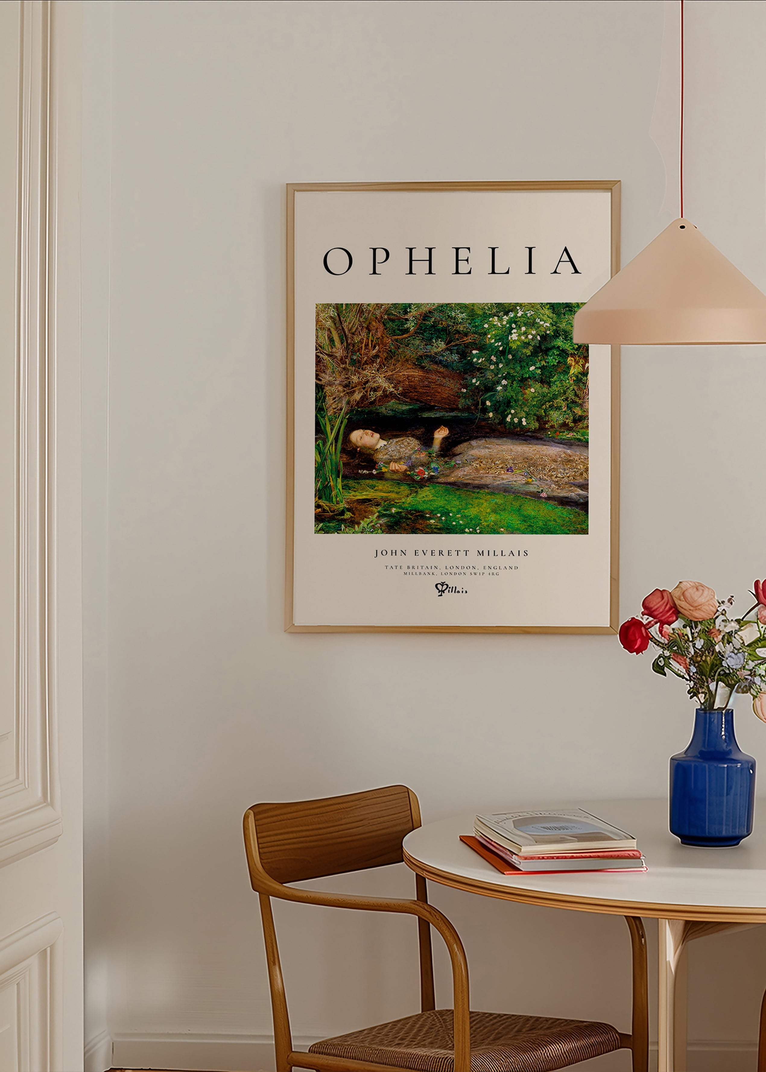 Botanisk poster Ophelia vid bäcken