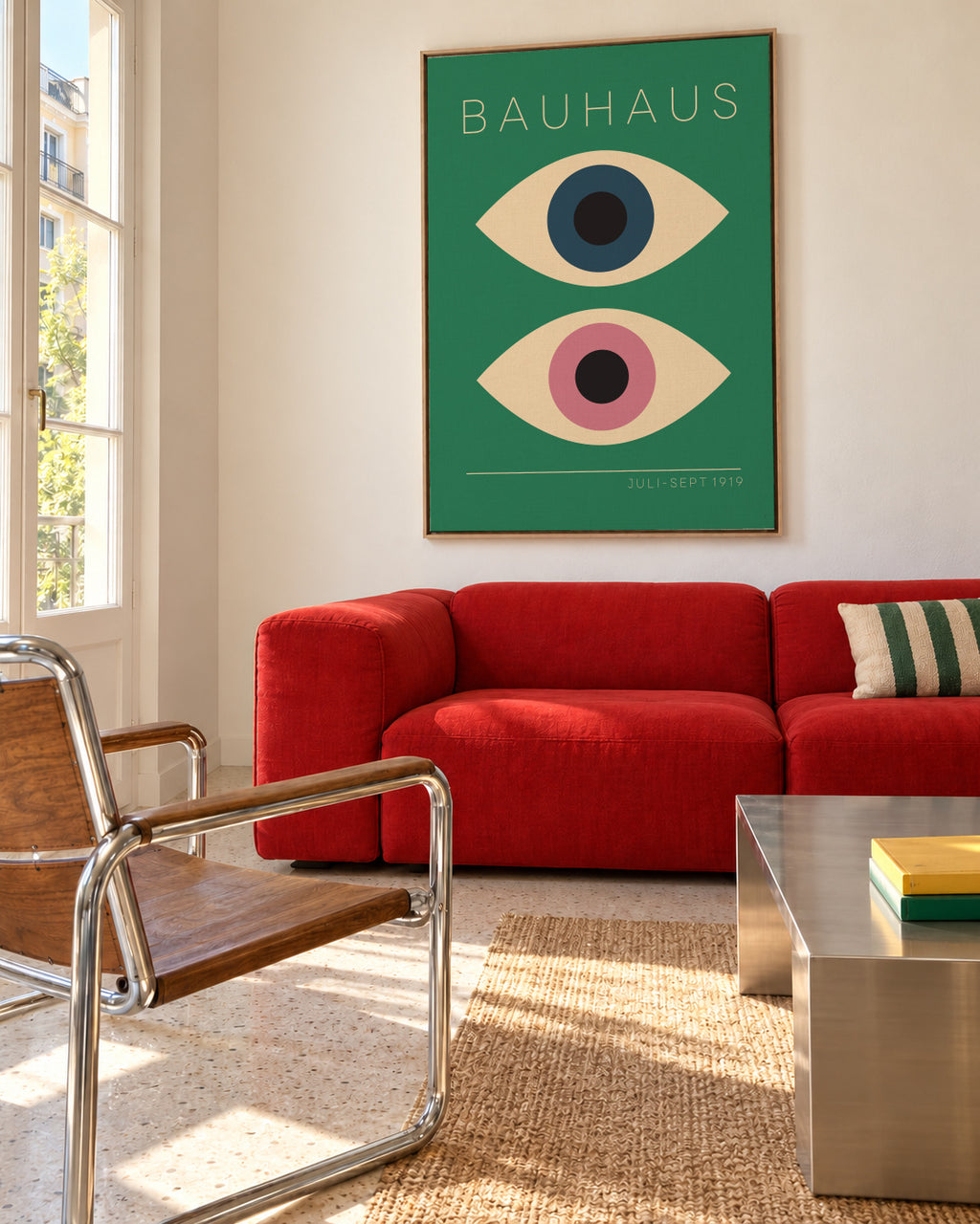 Bauhaus The Eyes - Framed canvas in an interior