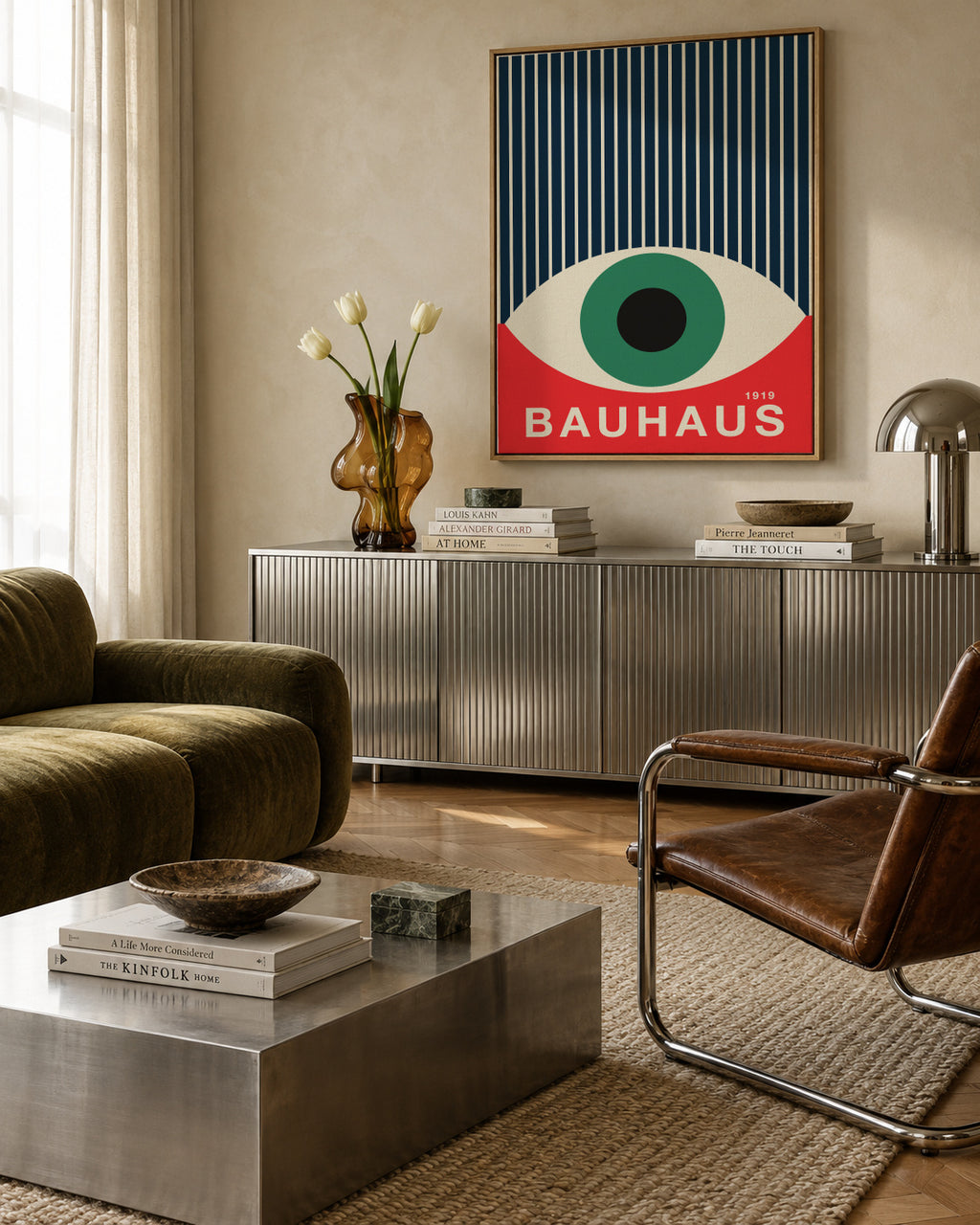 Bauhaur The Green Eye - Framed canvas in an interior