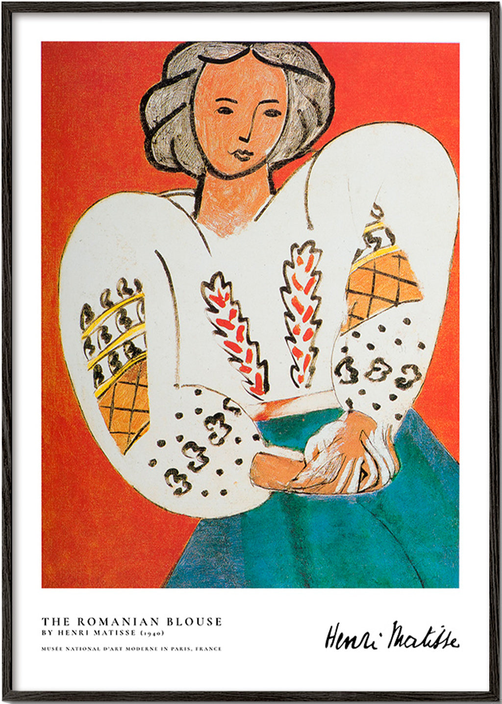 Illustration rumänsk blus med uttrycksfullt drag