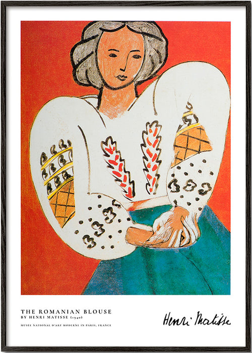 Illustration rumänsk blus med uttrycksfullt drag