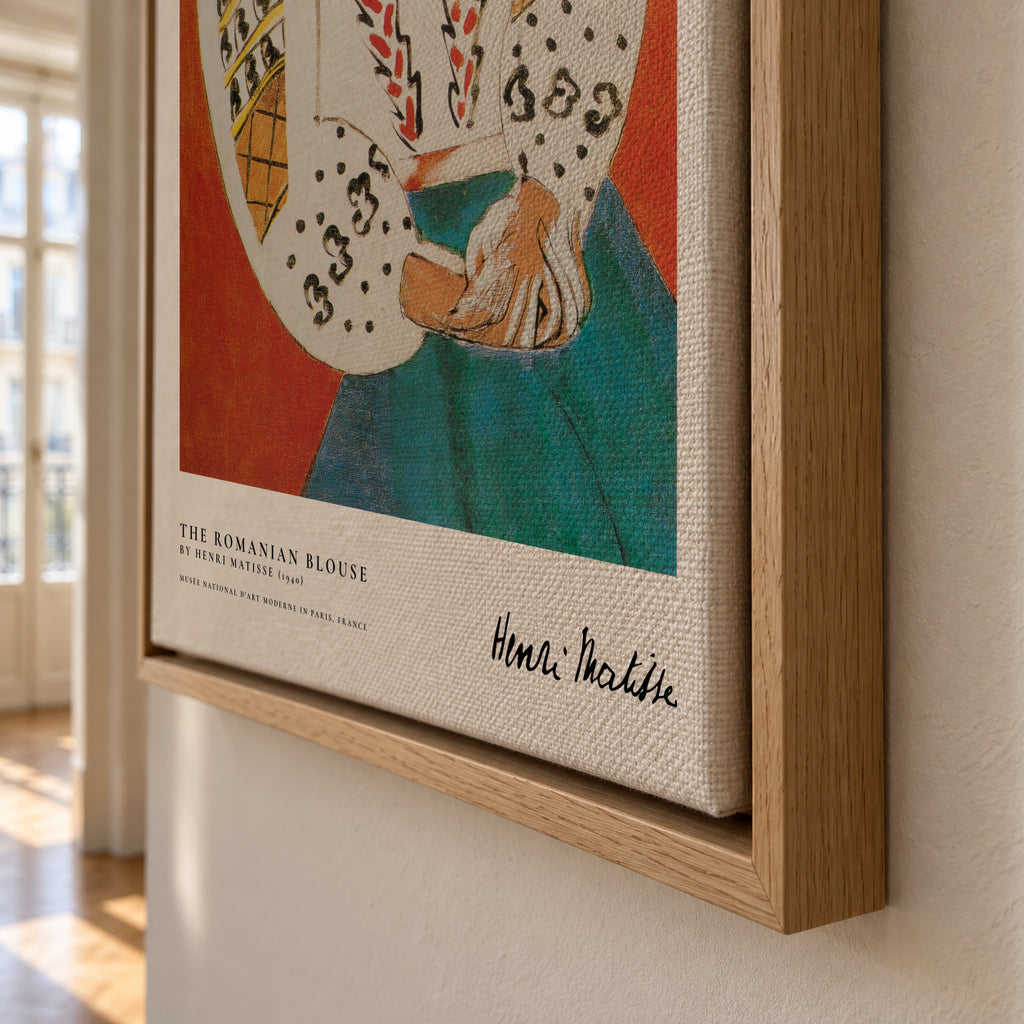 The Romanian Blouse by Henri Matisse - Framed canvas detail
