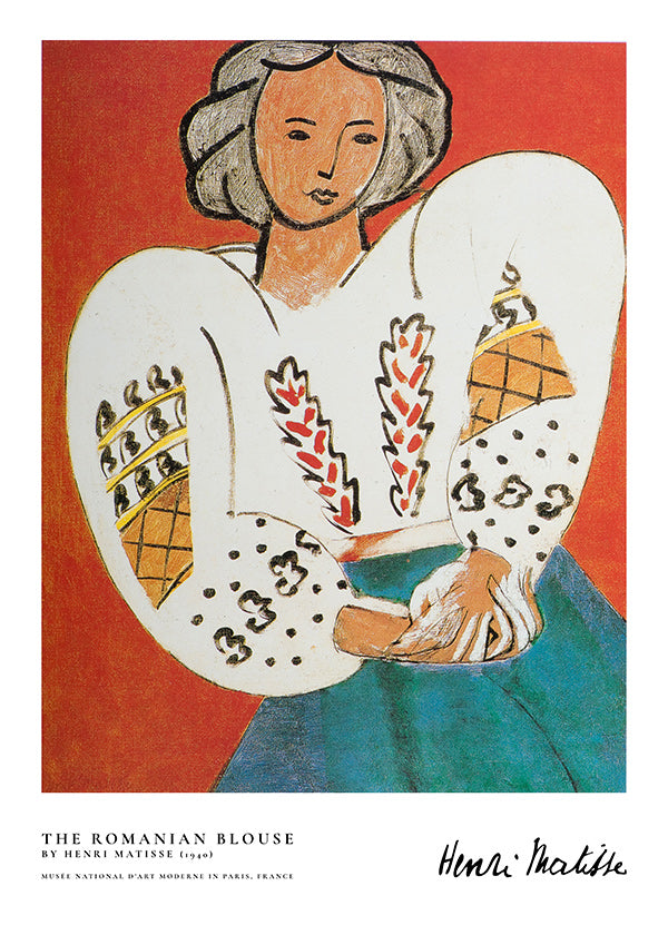 Illustration rumänsk blus med uttrycksfullt drag
