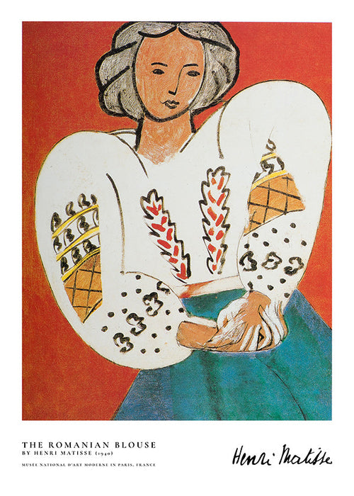 Illustration rumänsk blus med uttrycksfullt drag