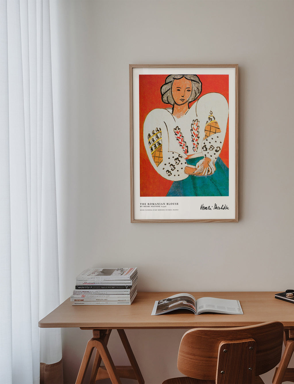 Illustration rumänsk blus med uttrycksfullt drag