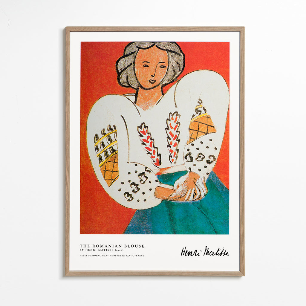 Illustration rumänsk blus med uttrycksfullt drag