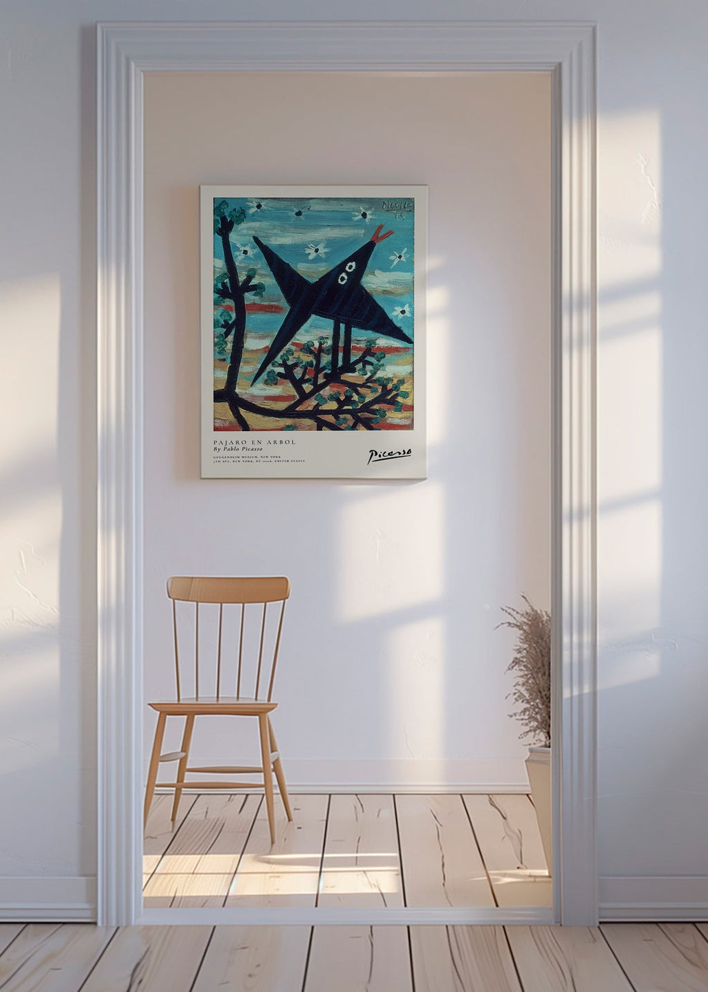 Tavla fågel på gren