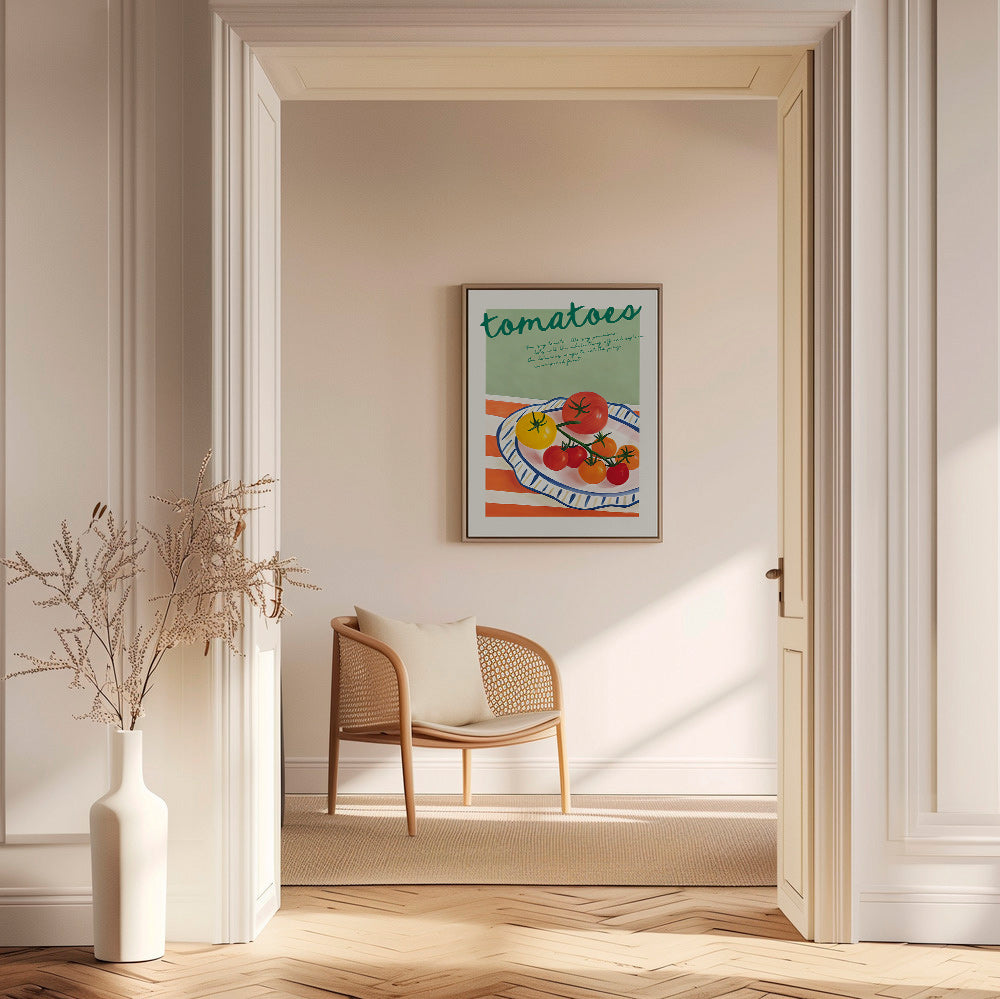 Kökskonst med illustrerade tomater