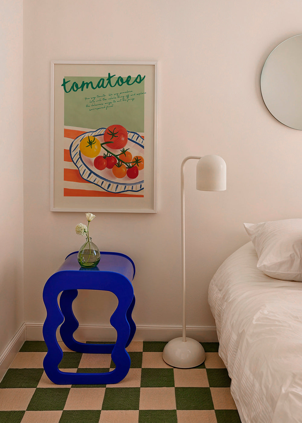 Kökskonst med illustrerade tomater