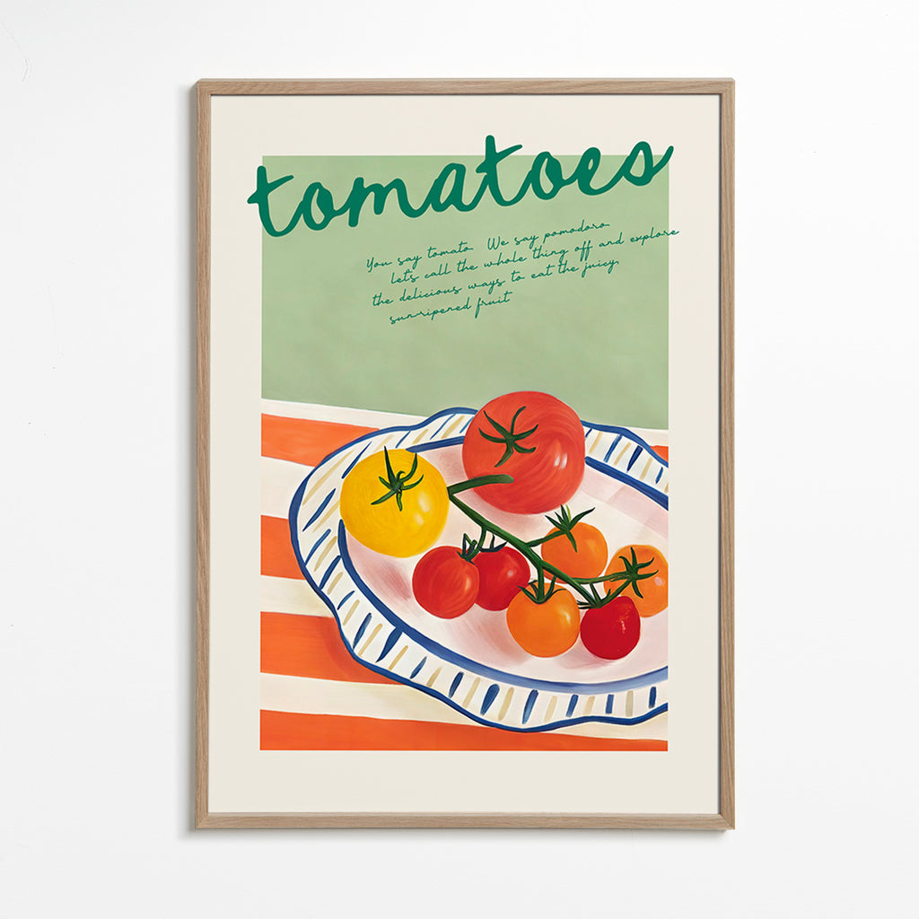 Kökskonst med illustrerade tomater