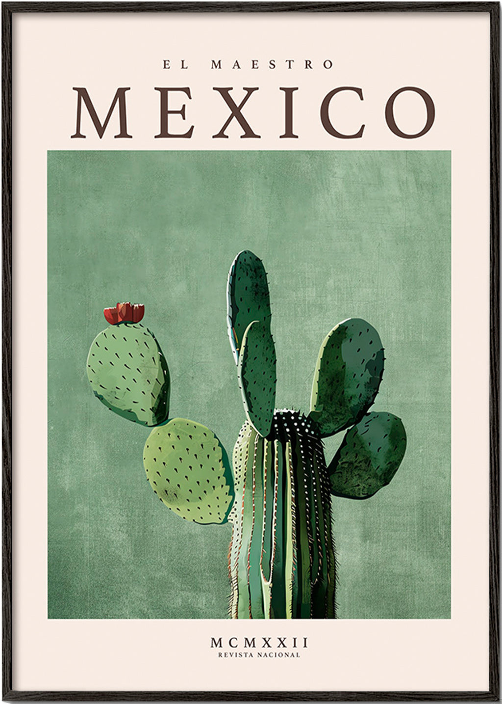Botanisk poster Mexico med kaktus
