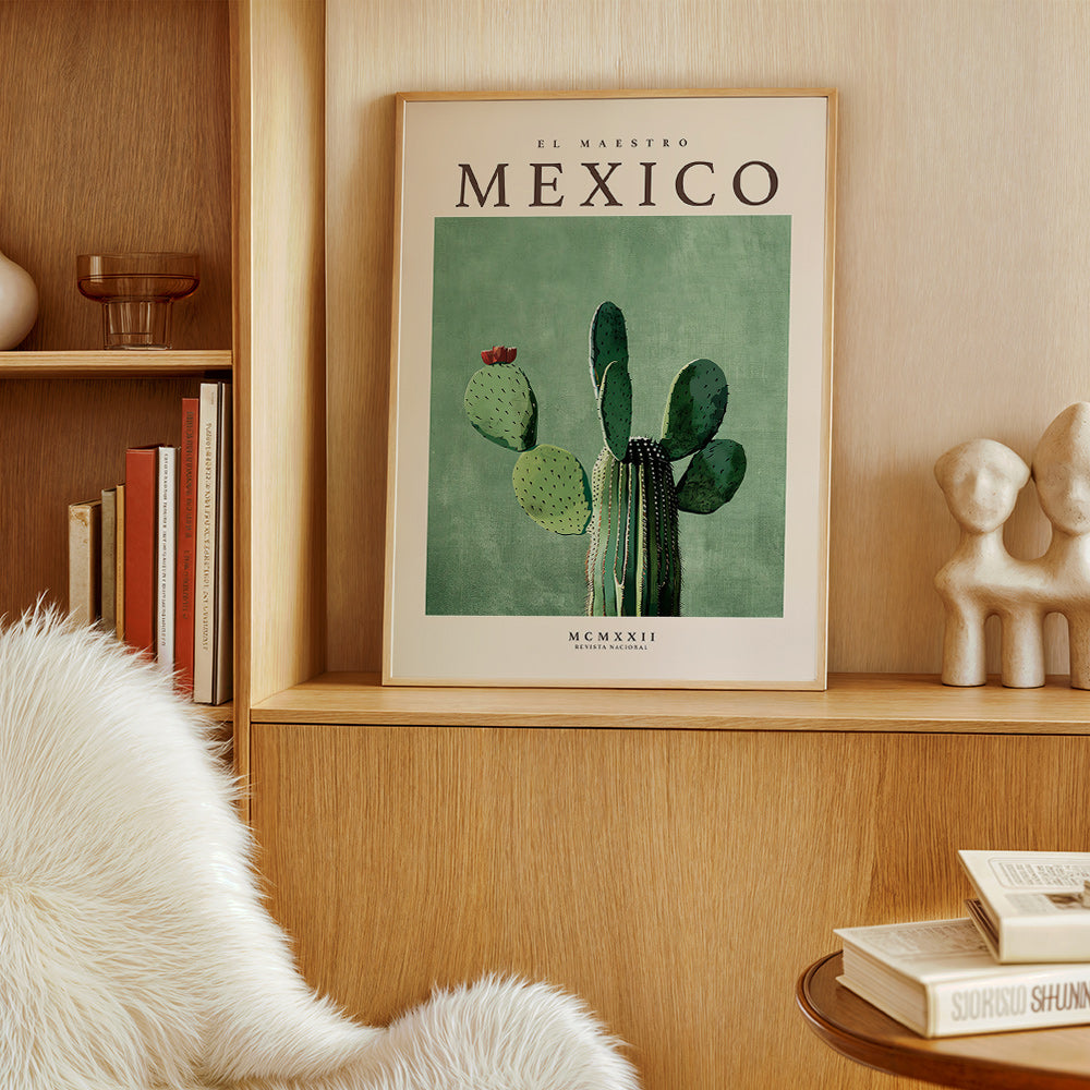 Botanisk poster Mexico med kaktus
