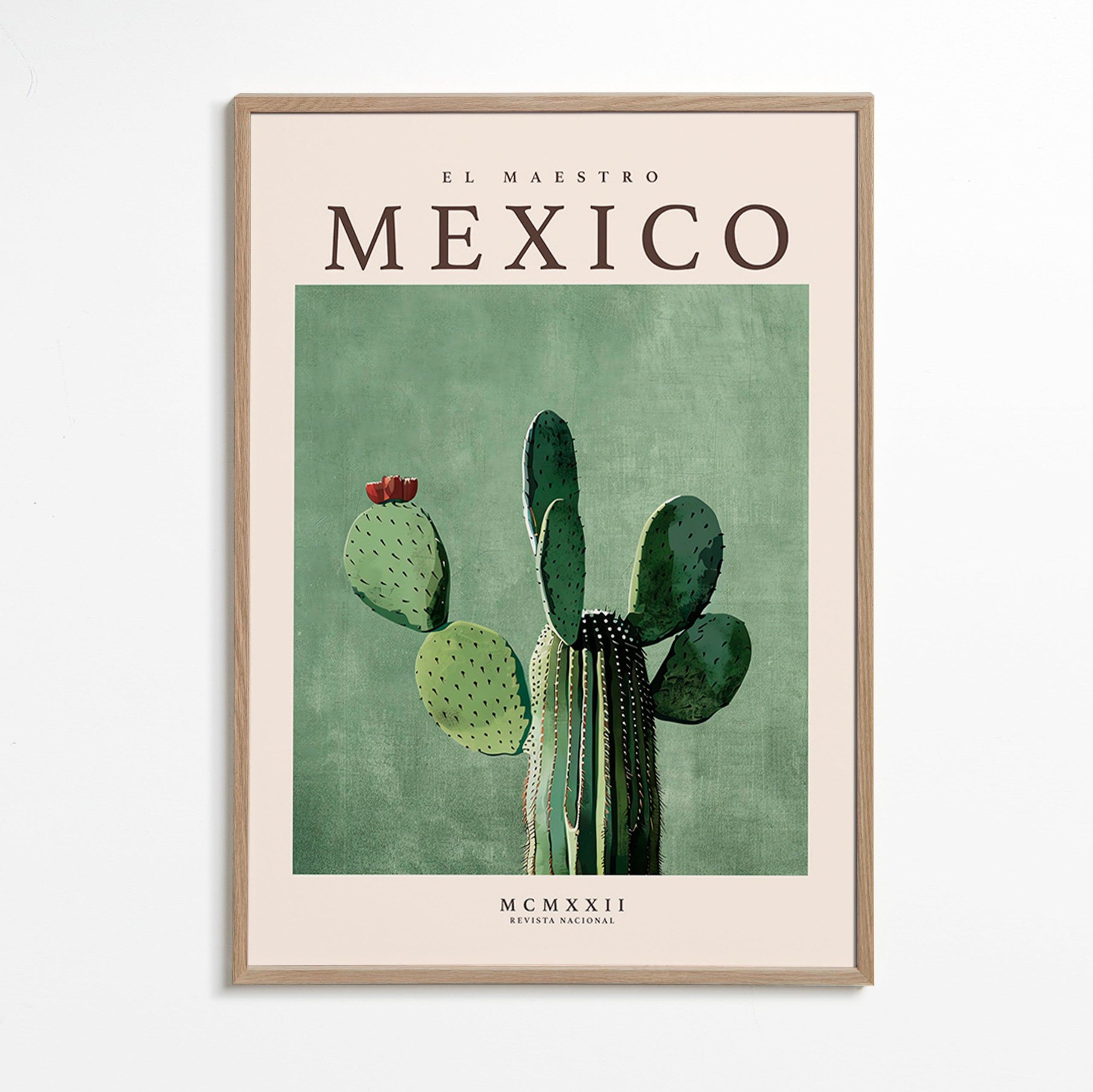 Botanisk poster Mexico med kaktus
