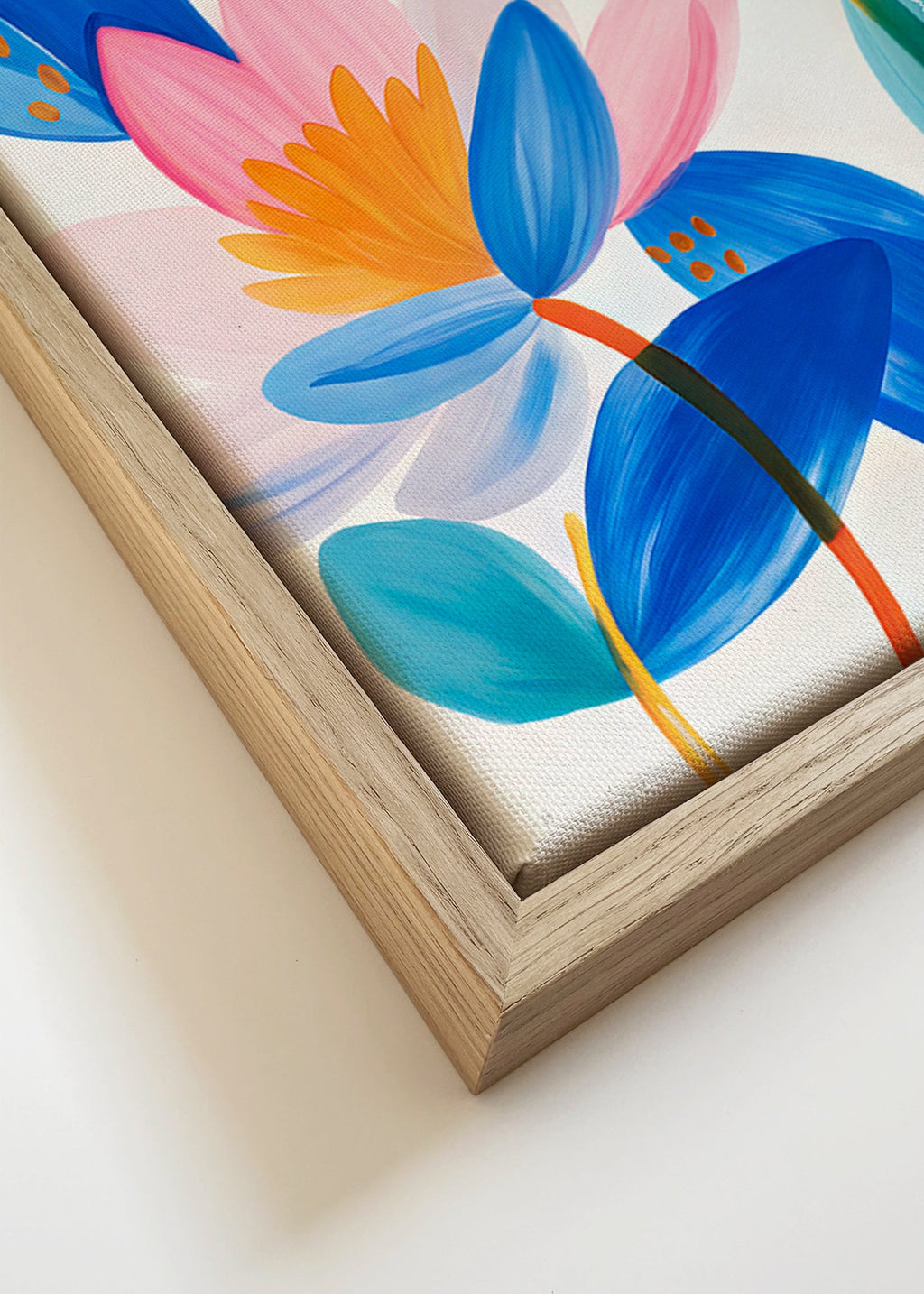Botanisk poster rosa och blå blommor