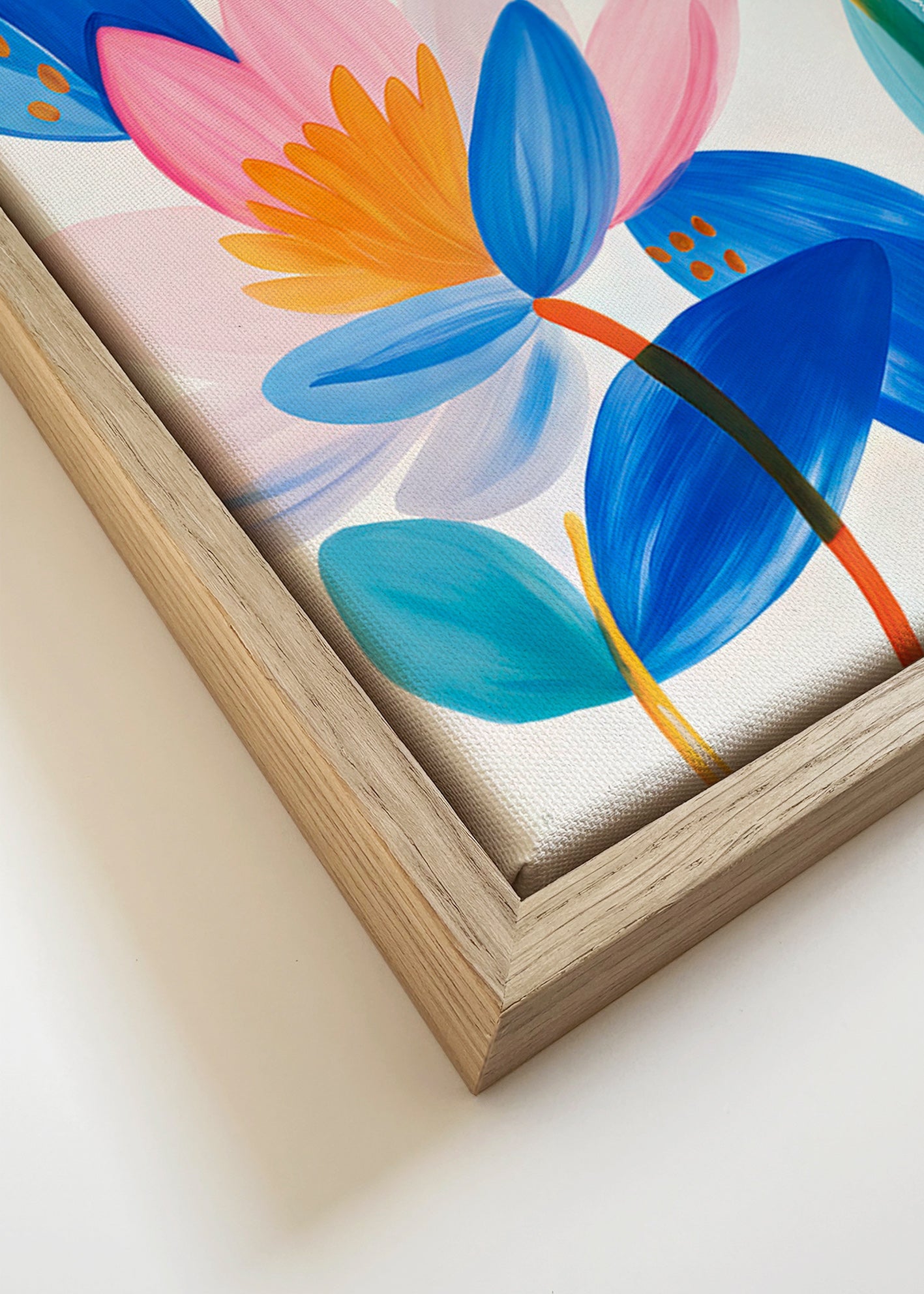 Botanisk poster rosa och blå blommor