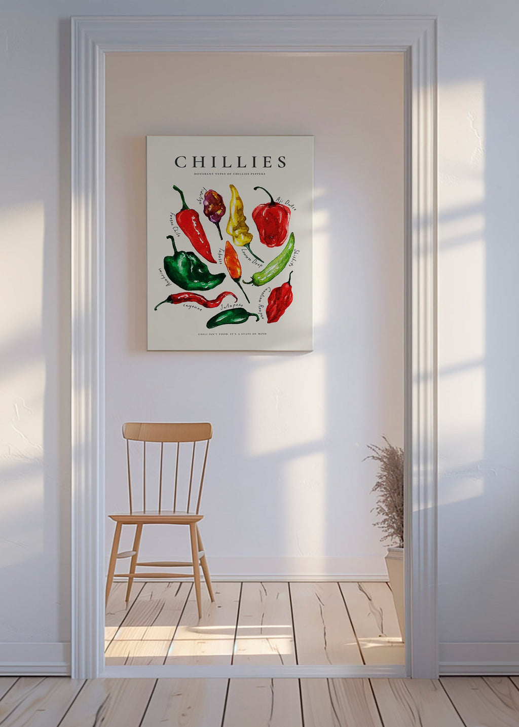Kökskonst Chillies akvarell