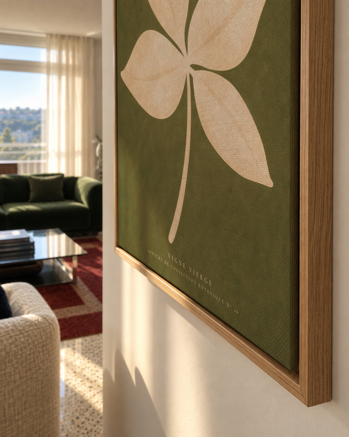 Minimal Leaf - Framed canvas detail