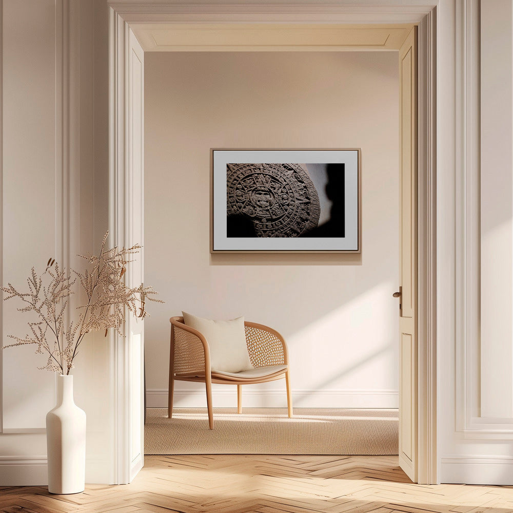 Fotografi aztekisk kalender i relief