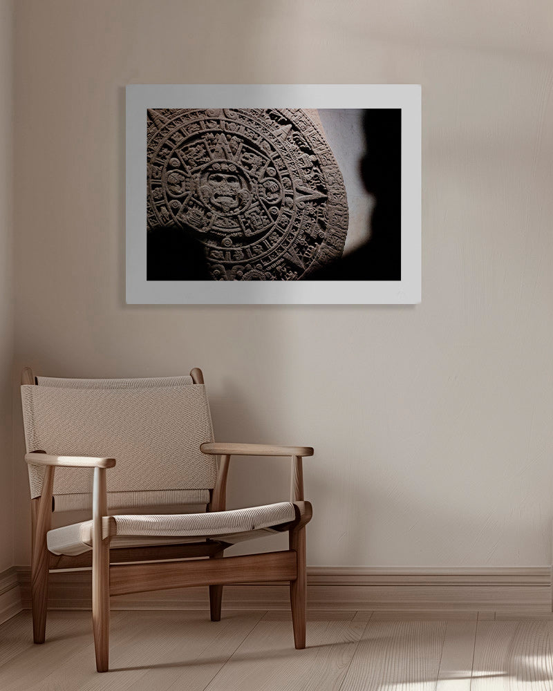 Fotografi aztekisk kalender i relief
