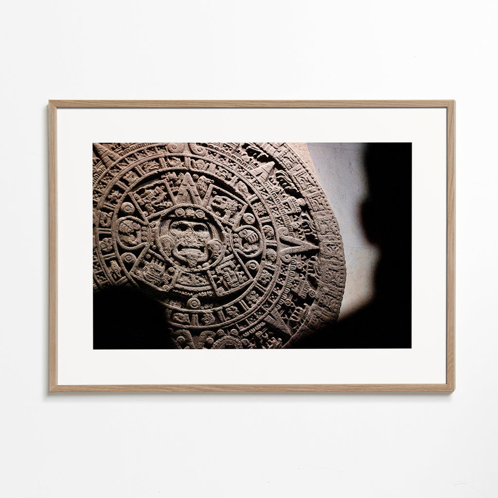 Fotografi aztekisk kalender i relief