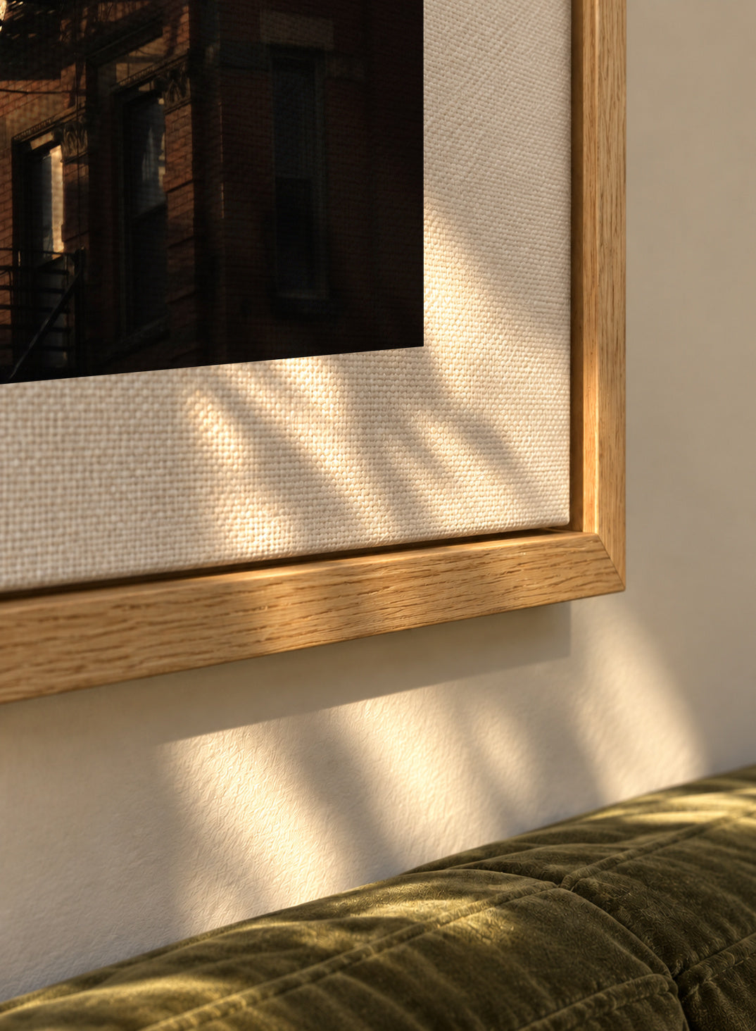 New York Brownstone - Framed canvas detail