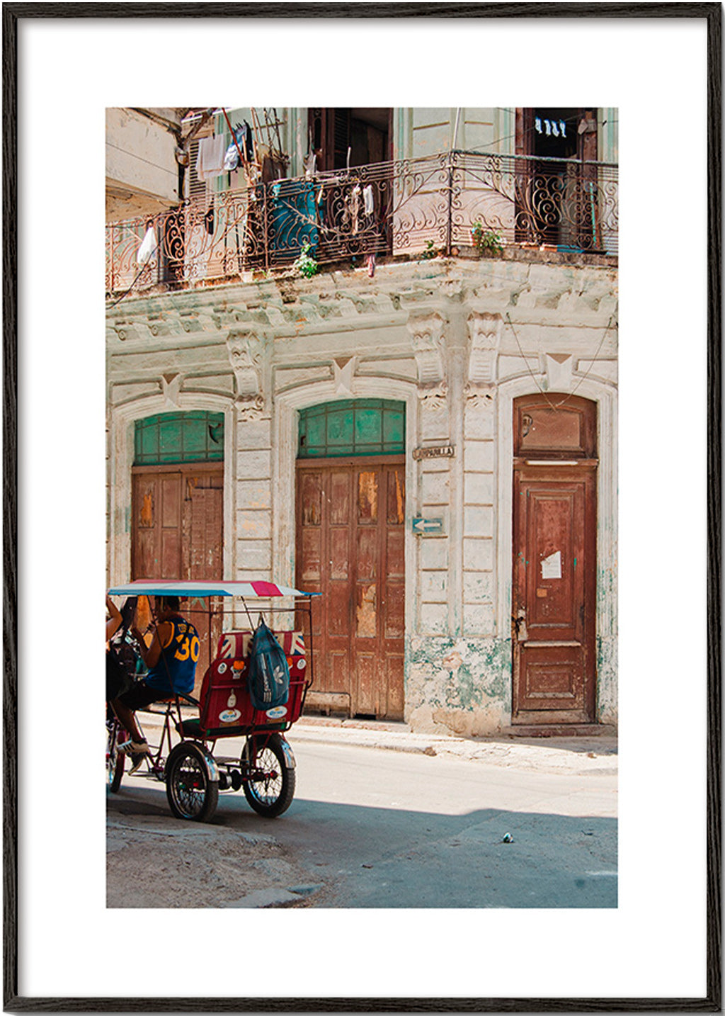 Reseaffisch: havannafasad med cykelrickshaw