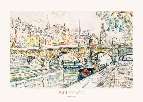 Kökskonst: Pont Neuf bogserbåt i tusch och akvarell