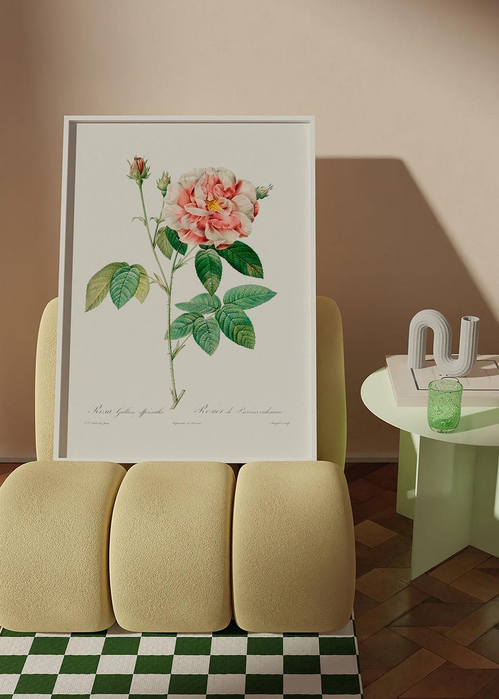Botanisk print Rosa Gallica vetenskaplig platta – Product2