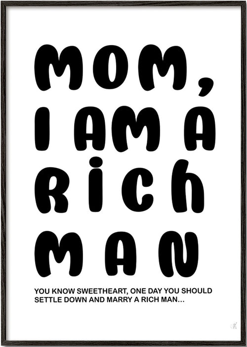 Typografisk illustration med humoristisk text – Black Frame