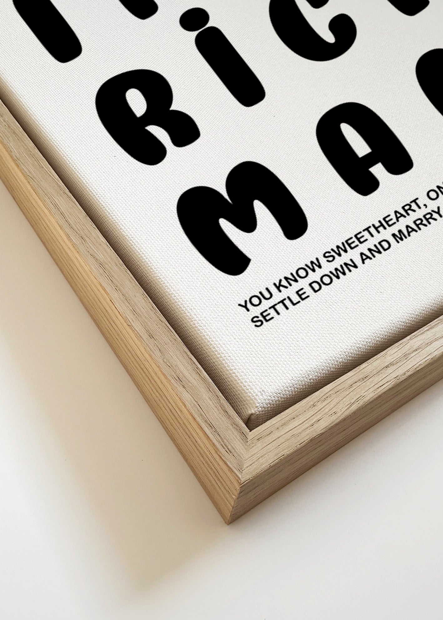 Typografisk illustration med humoristisk text – Canvas detail
