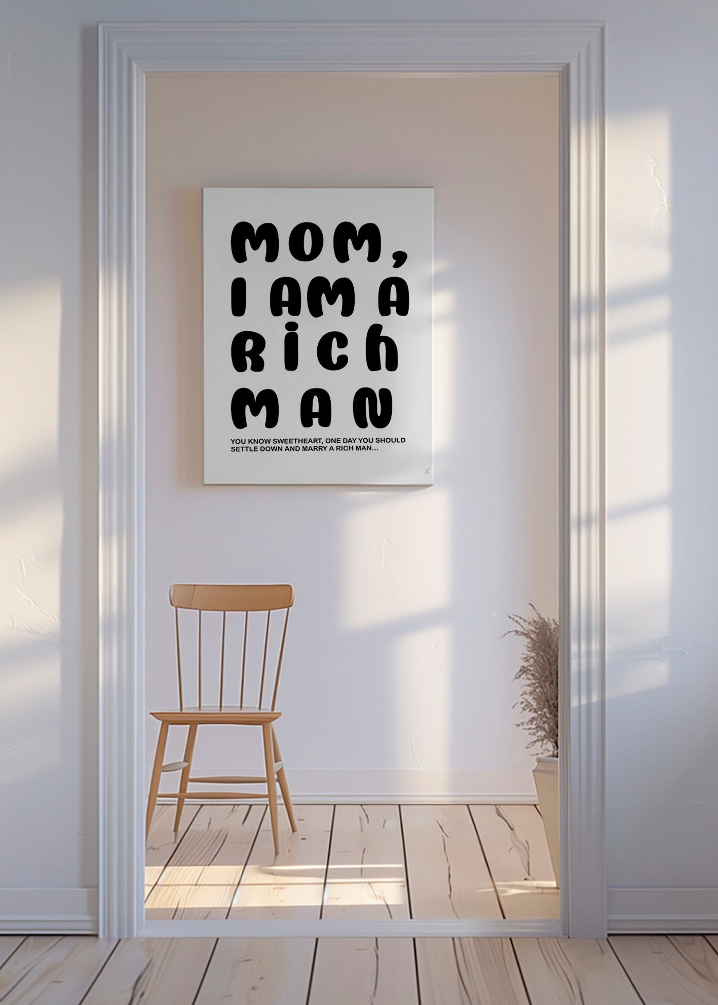 Typografisk illustration med humoristisk text – Canvas