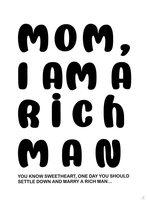 Typografisk illustration med humoristisk text