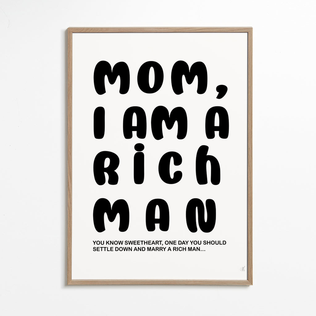 Typografisk illustration med humoristisk text – Oak Frame