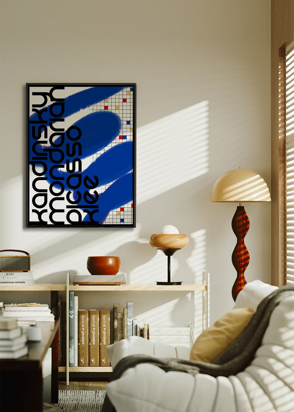 Abstrakt konst med blå penseldrag – Canvas2
