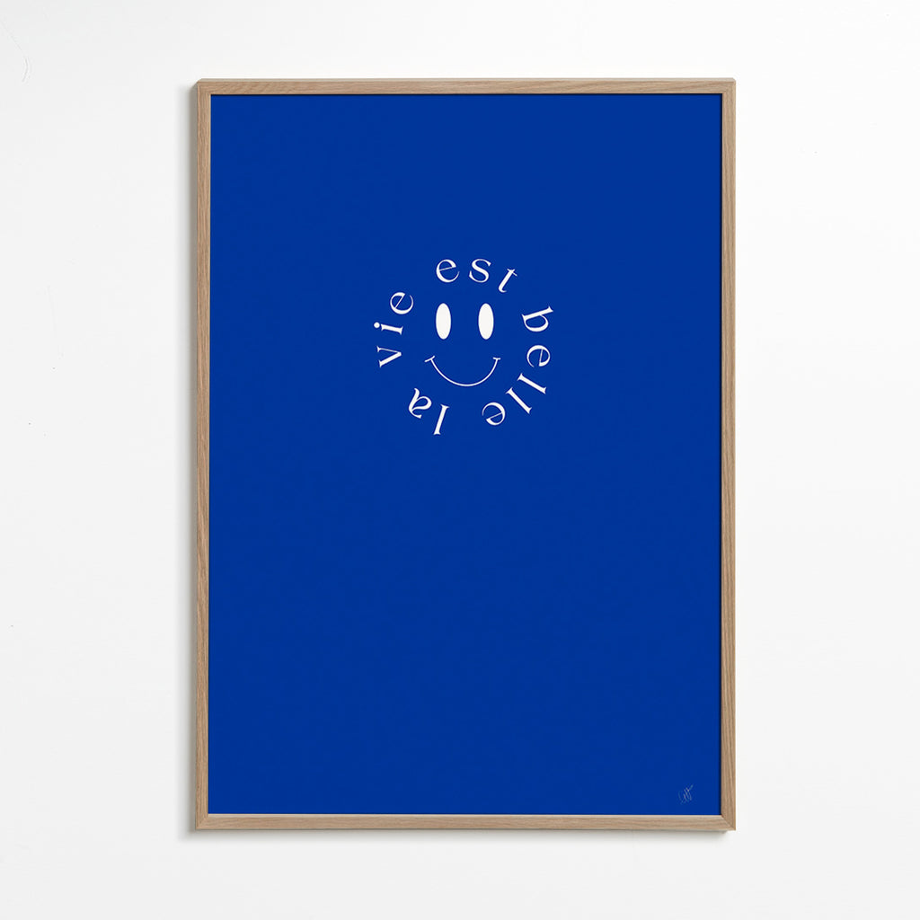 Illustration smile typografisk blå – Oak Frame