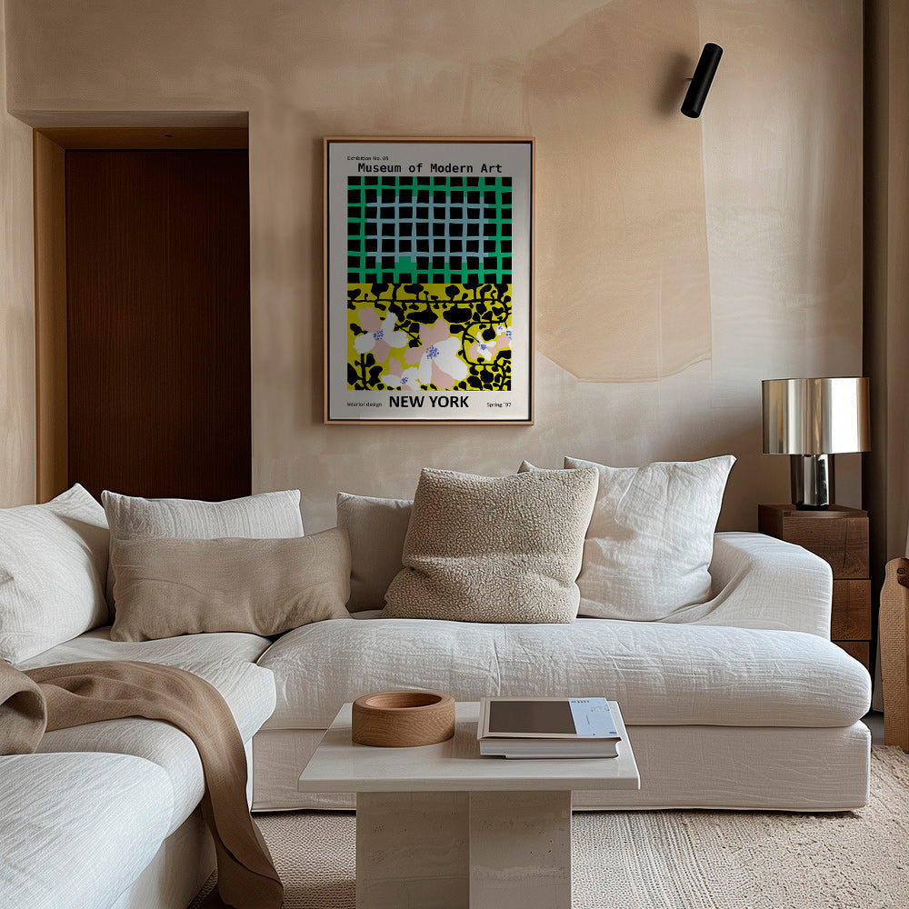 Stadsposter: New York typografiskt tryck med blommotiv – Canvas1