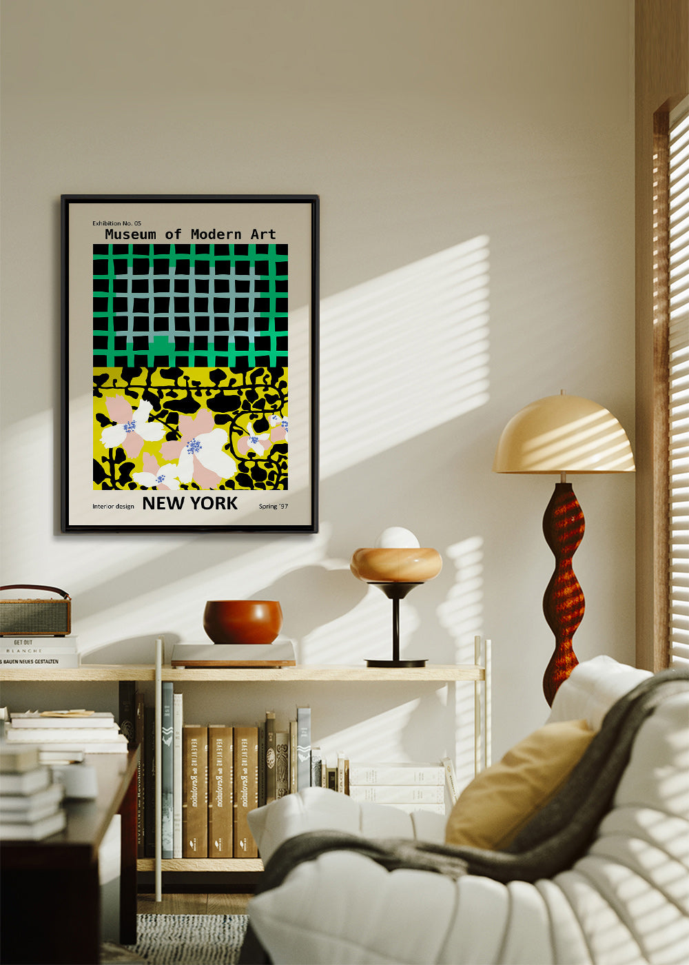 Stadsposter: New York typografiskt tryck med blommotiv – Canvas2