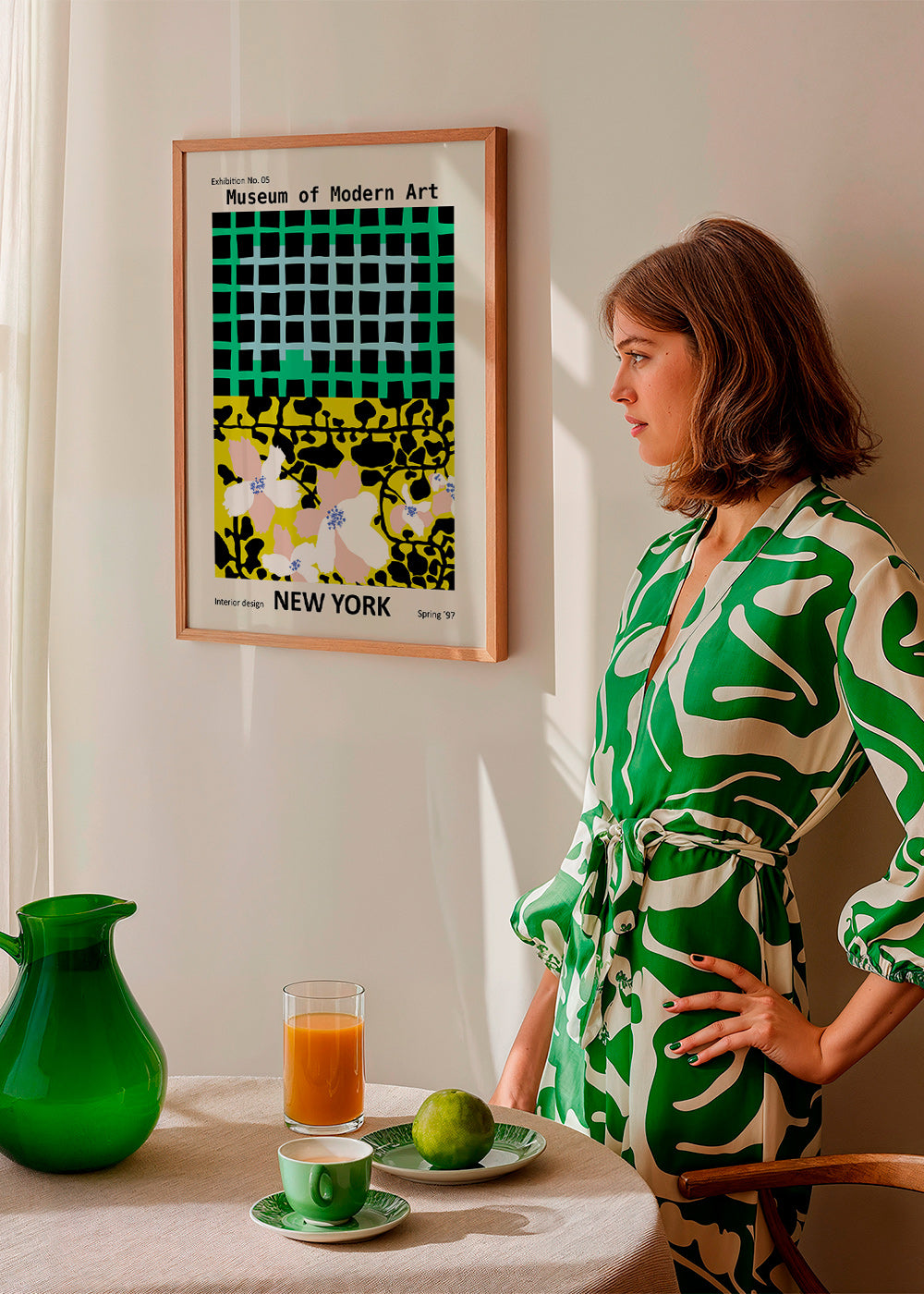 Stadsposter: New York typografiskt tryck med blommotiv – Product1