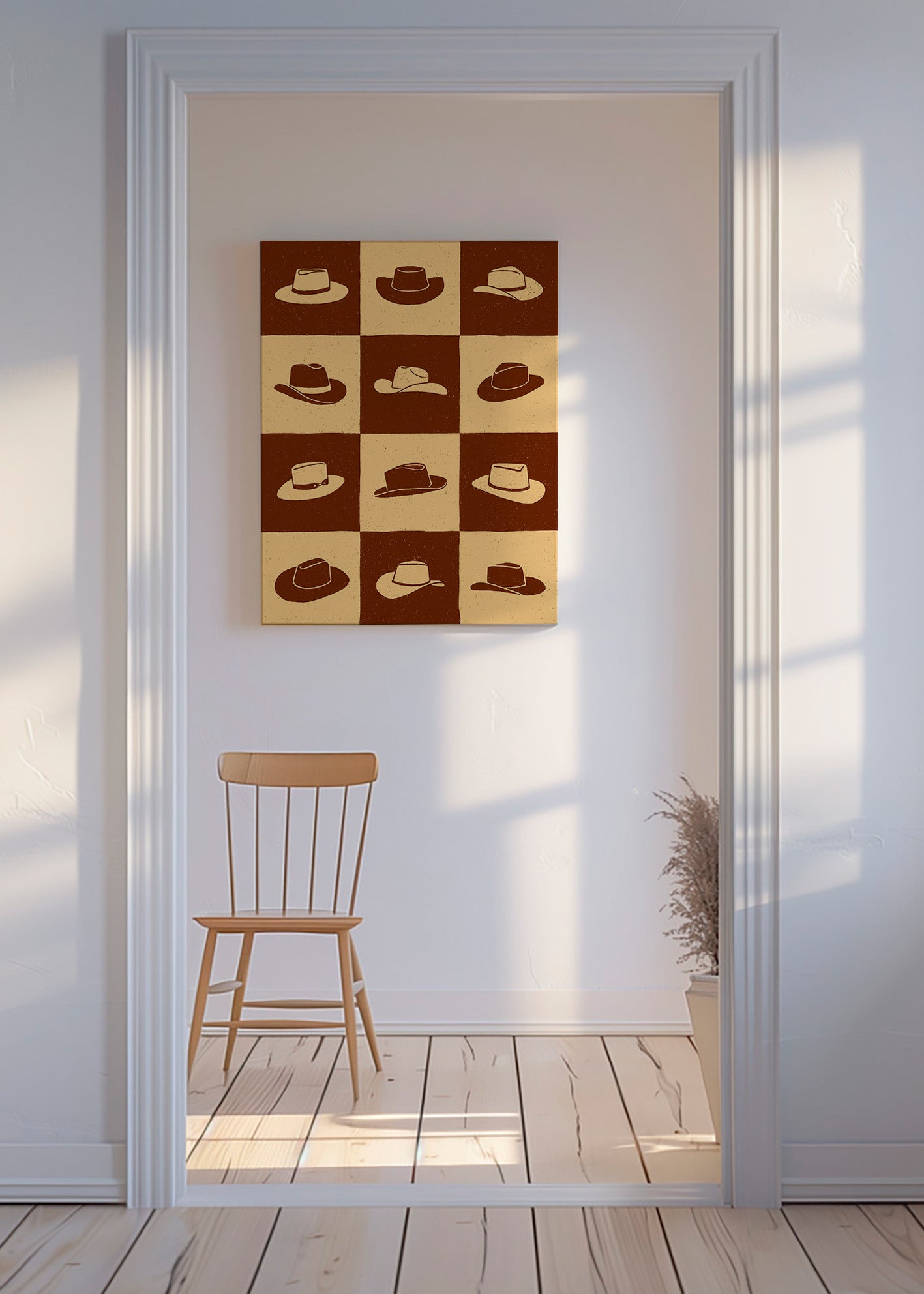 Ilustración de sombreros vaqueros en tablero – Canvas