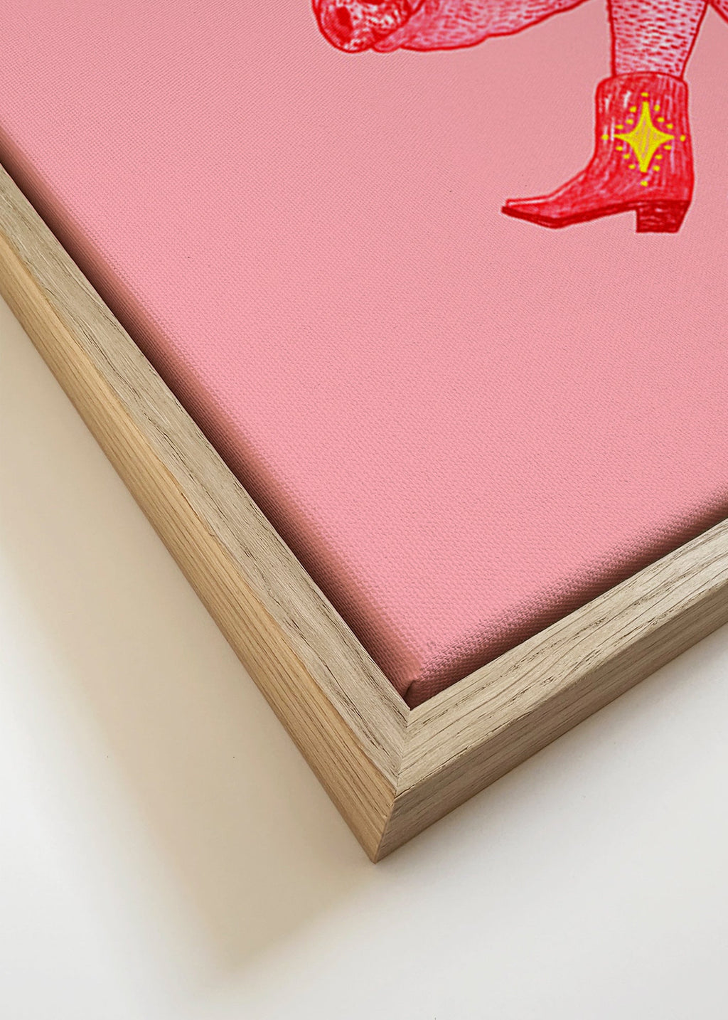Illustration gris cowgirl – Canvas detail