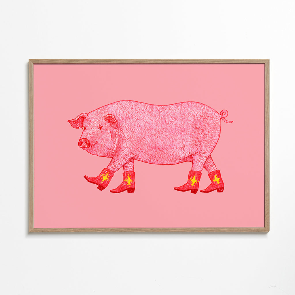 Illustration gris cowgirl – Oak Frame