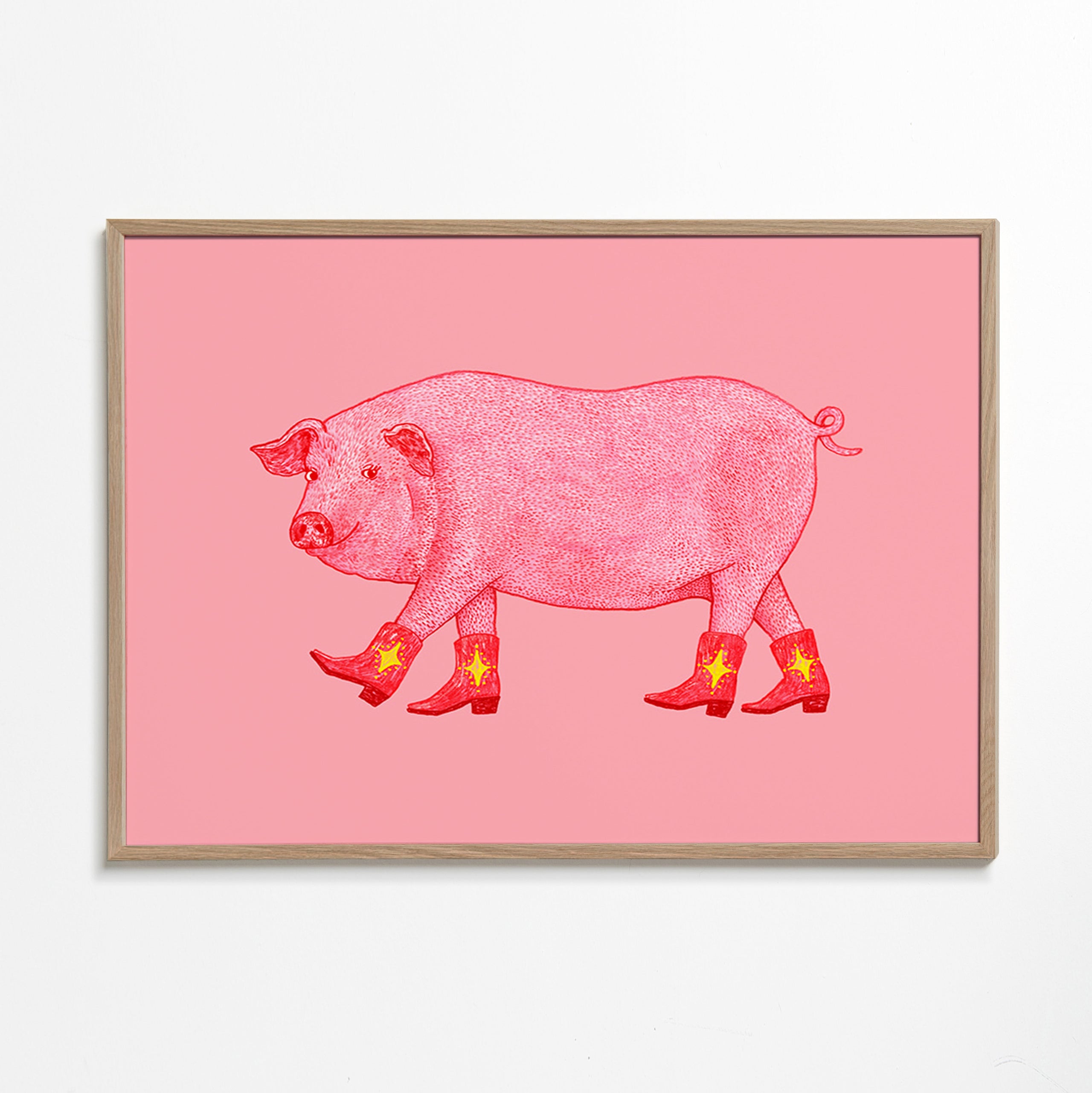 Illustration gris cowgirl – Oak Frame