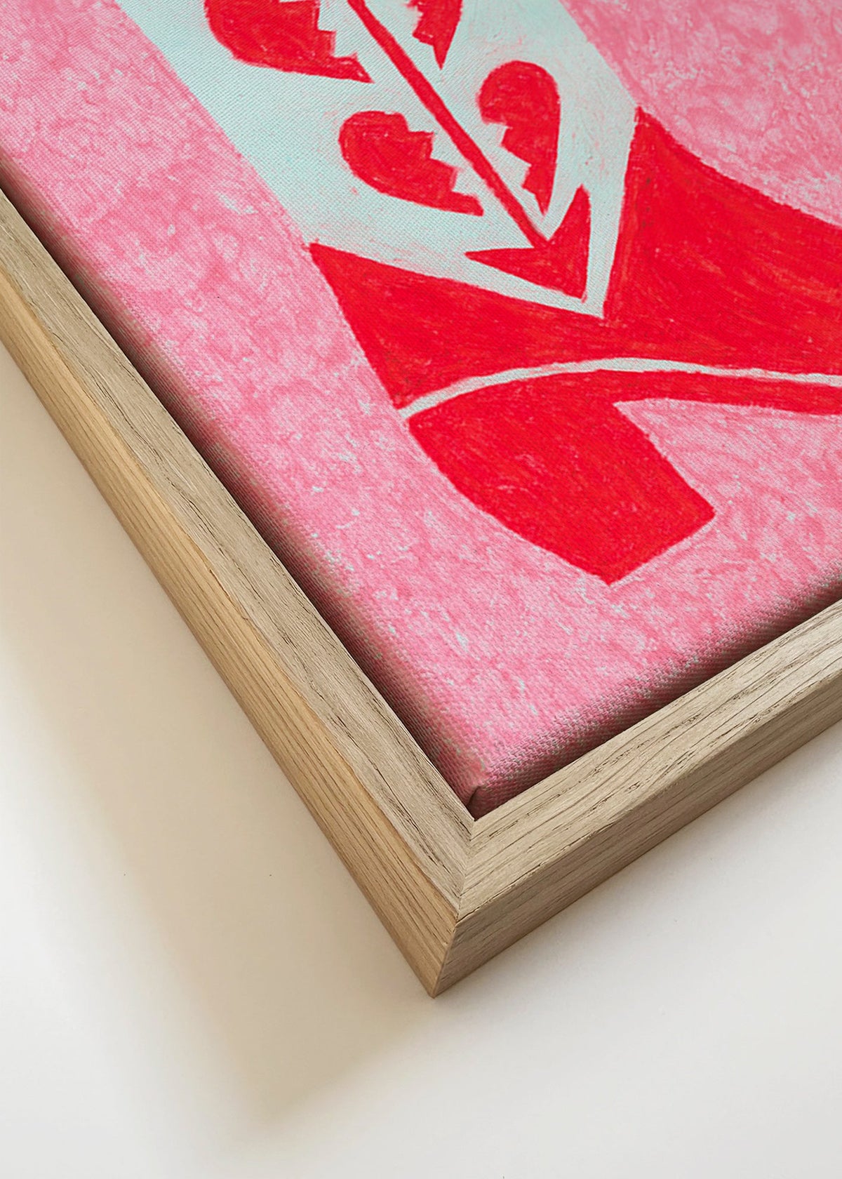 Illustration av röd cowboystövla med brustna hjärtan – Canvas detail